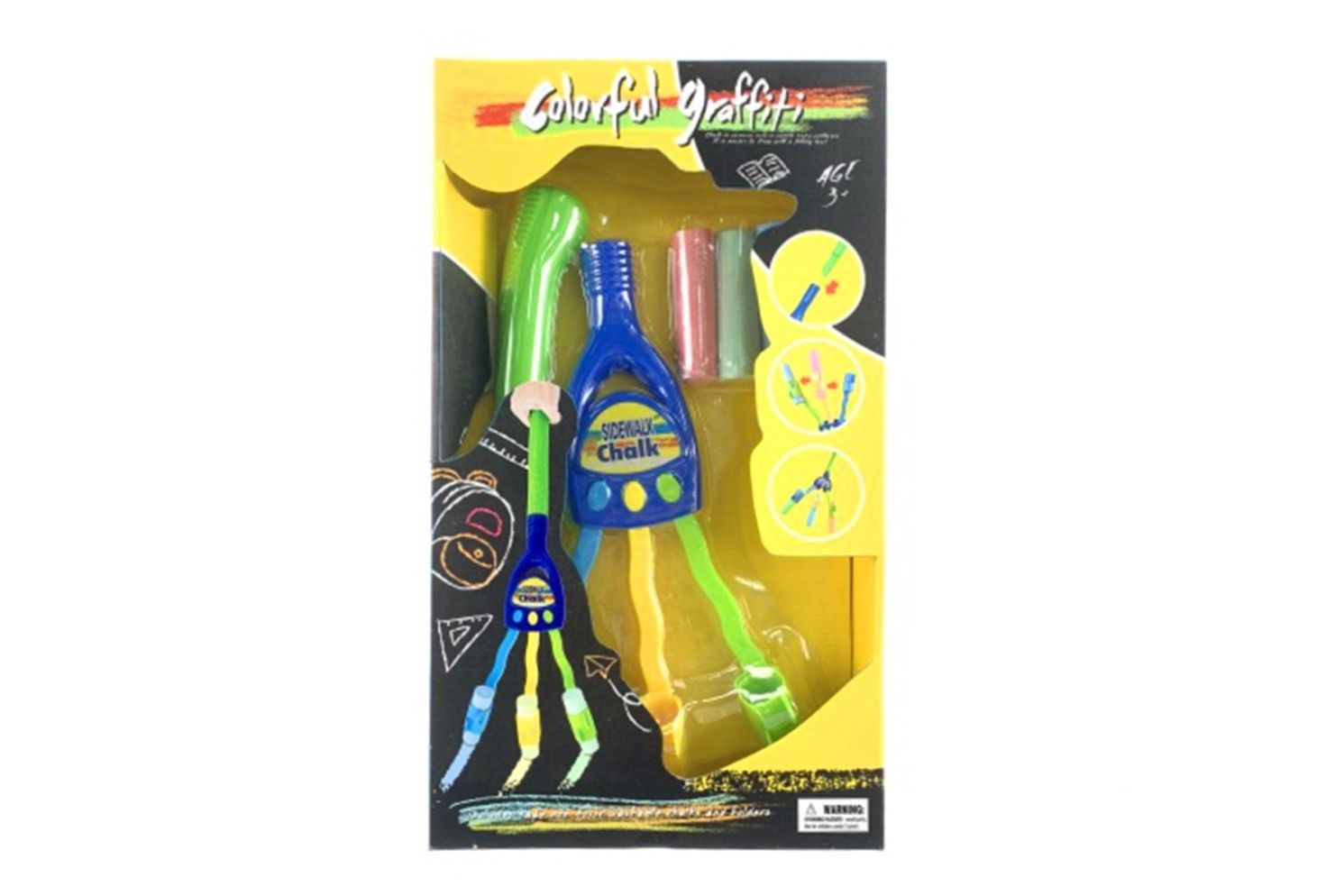 016557 COLOURFUL GRAFFTI CHALK SET 4 PCE