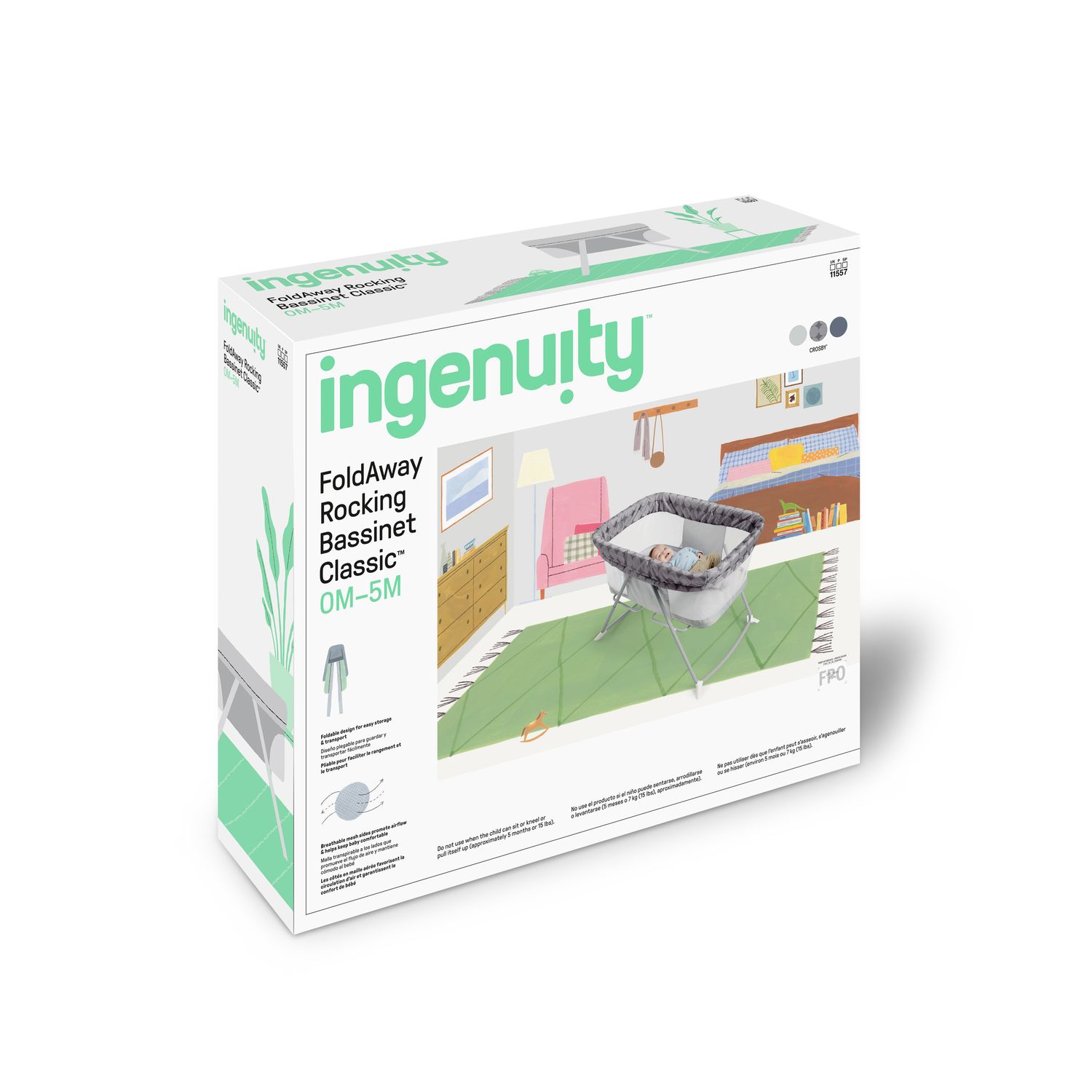 015480 ING FOLDAWAY BASSINET CLASSIC- CROSBY
