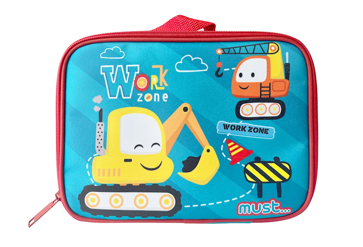 019237 MUST LUNCH BAG CONSTRUCTION CARS