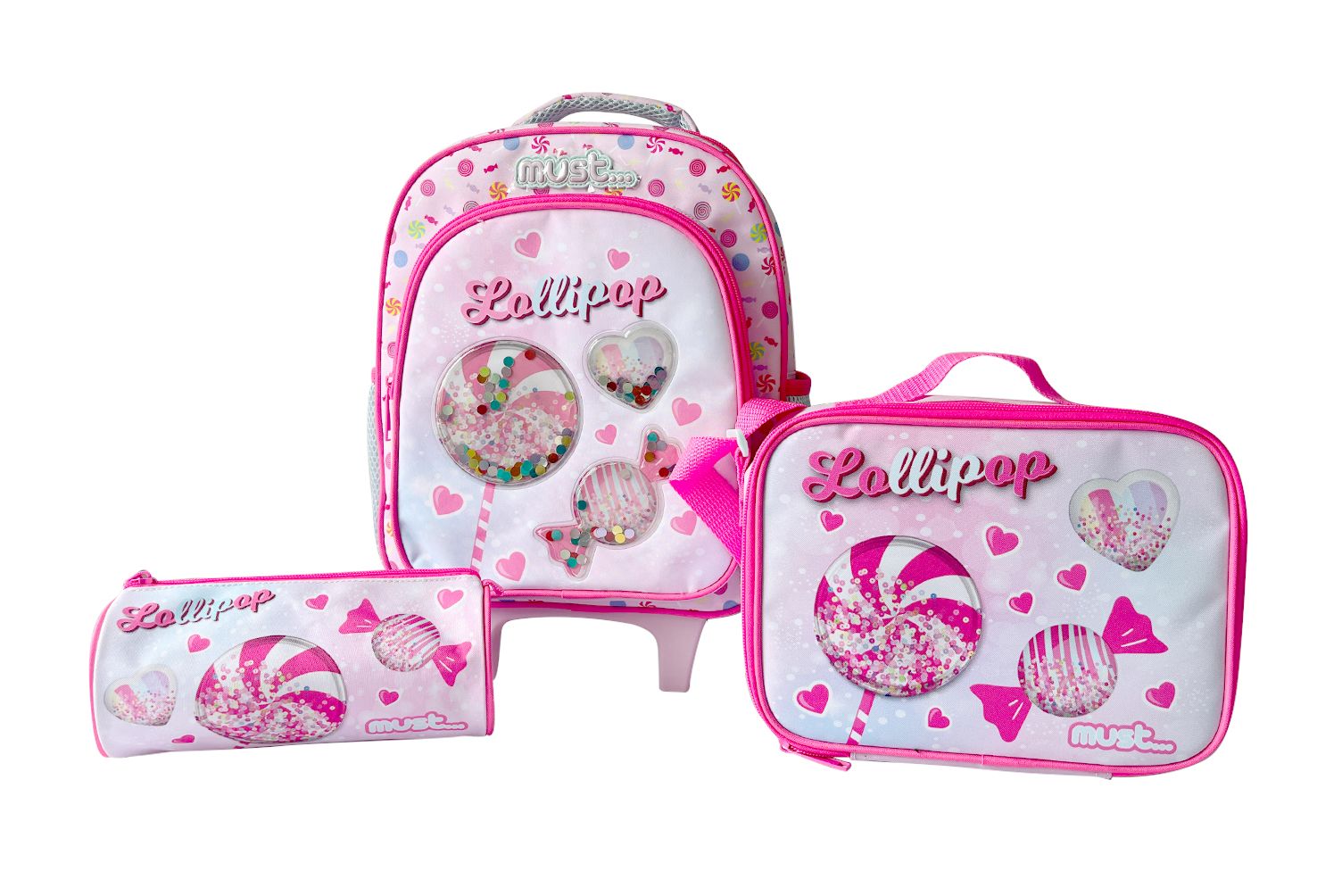 018334 MUST BACKPACK TROLLEY SET LOLLIPOP