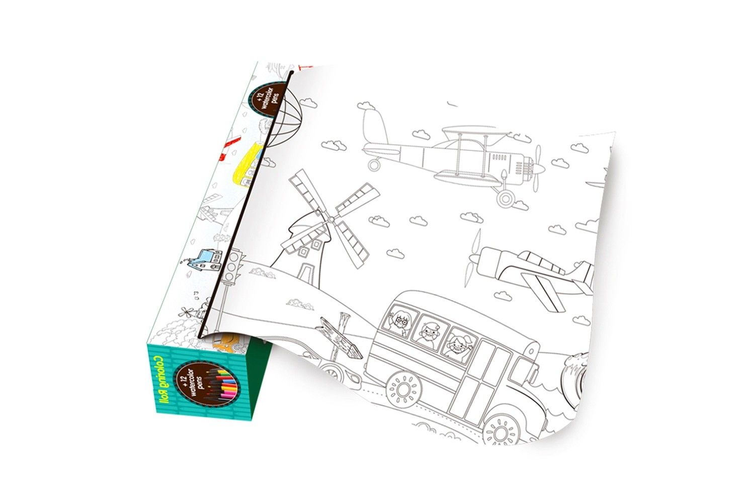 016600 COLOURING BOOK ROLL SET