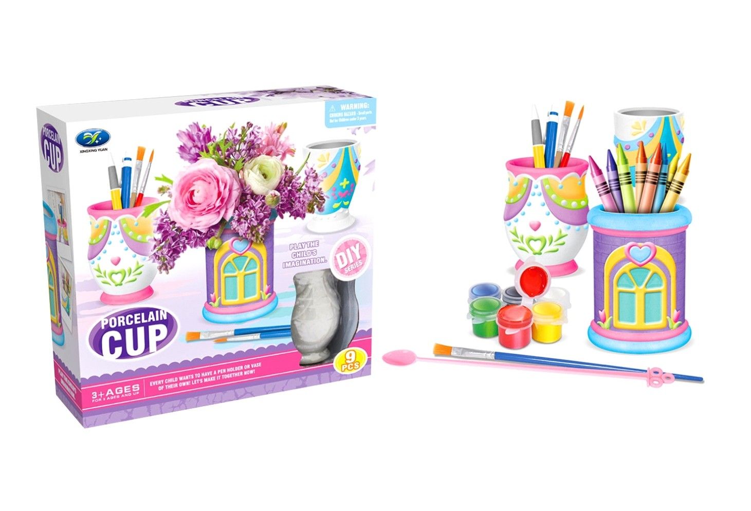 016620 DIY PORCELAIN CUP 9 PCE