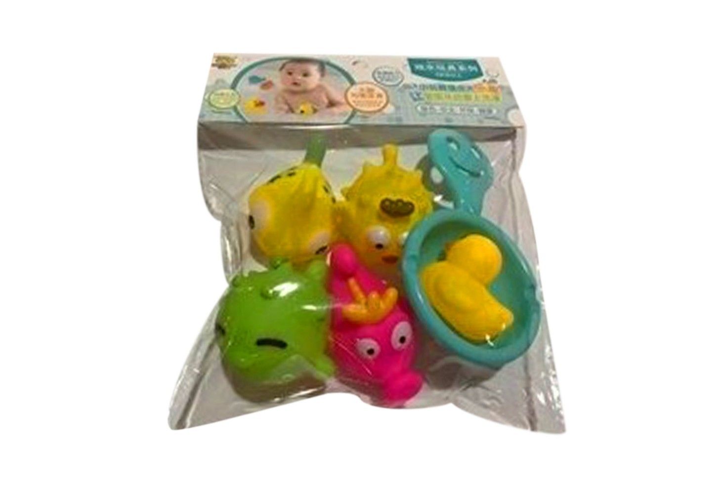 016860 6 PCE SEA ANIMALS BATH TOYS W/SCOOP IN BAG
