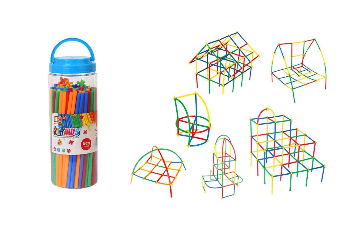 016764 BUILDING STRAWS IN TUBE 240 PCE