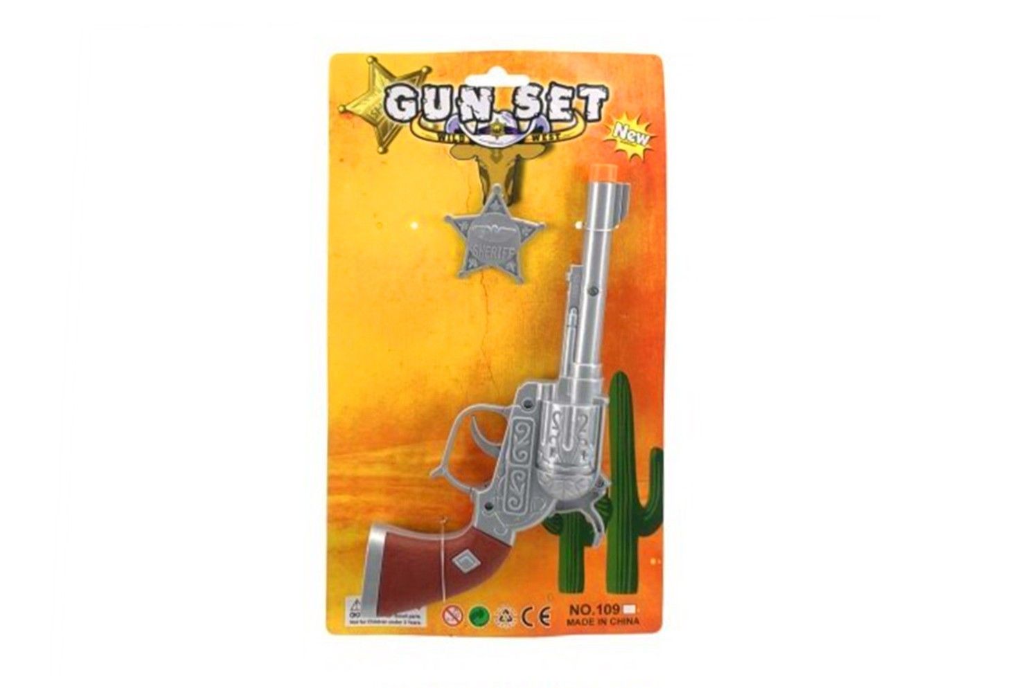 016920 COWBOY GUN W/BADGE ON CARD