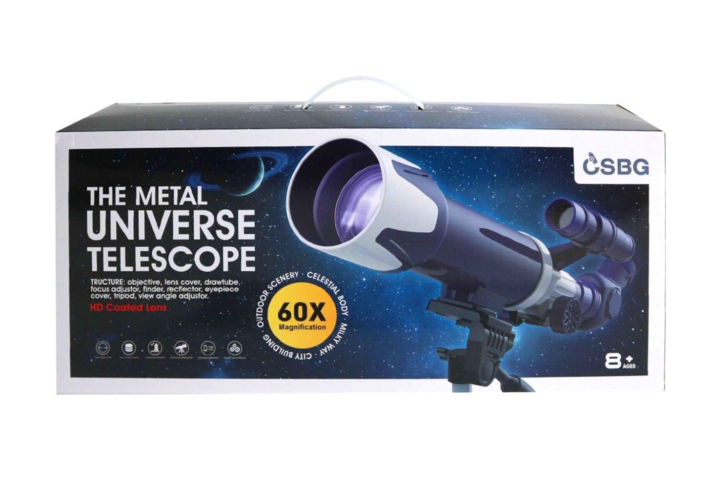 019042 THE METAL UNIVERSE TELSECOPE IN BOX W/HANDLE