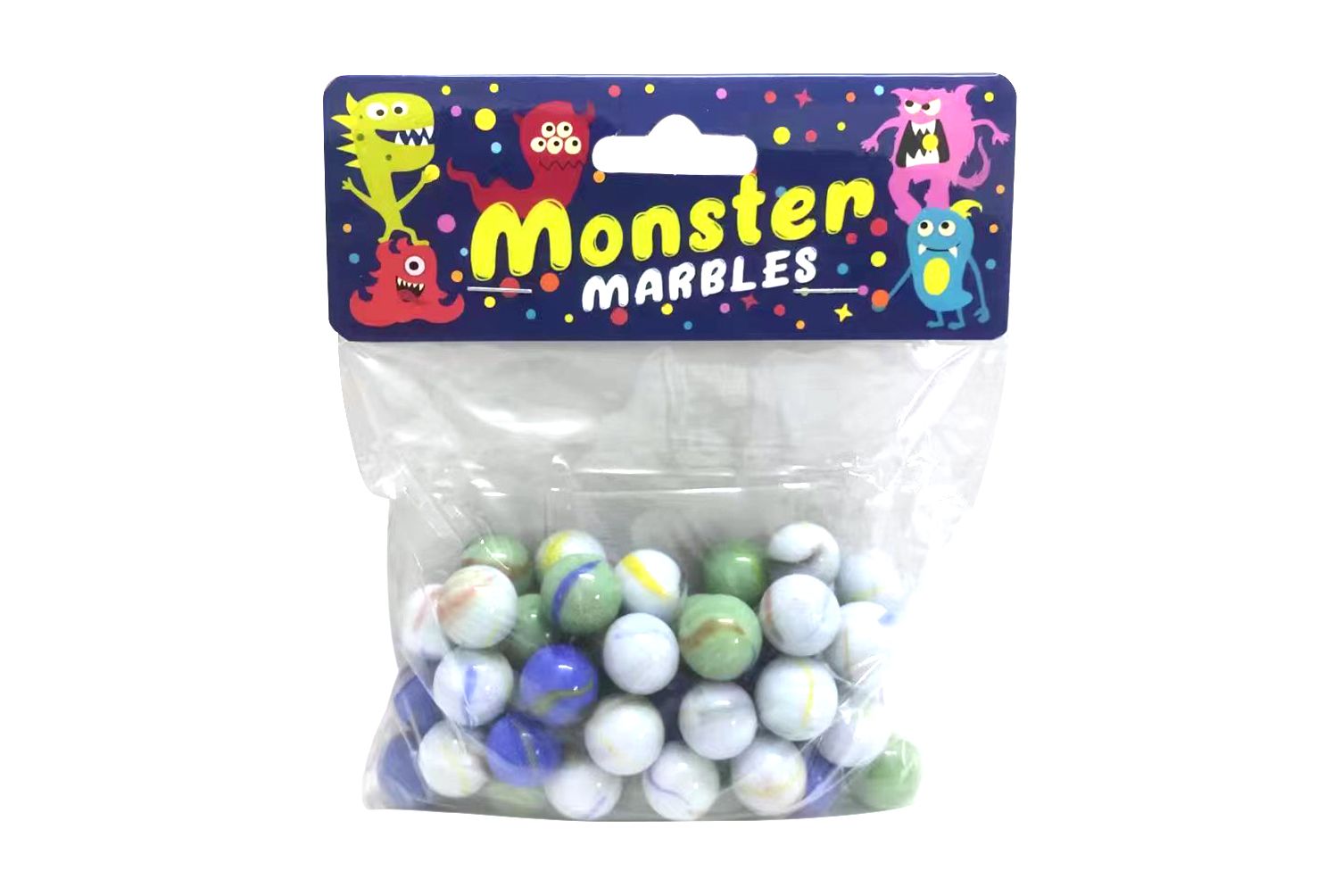 015607 50 PCE 16MM MARBLES SPIRAL MILKY
