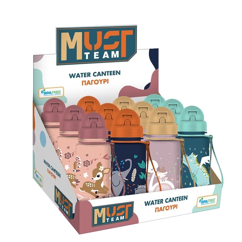 019688 MUST CANTEEN W STRAW GIRLS 400ML PCTG 4 DESIGNS 12 PER DISP