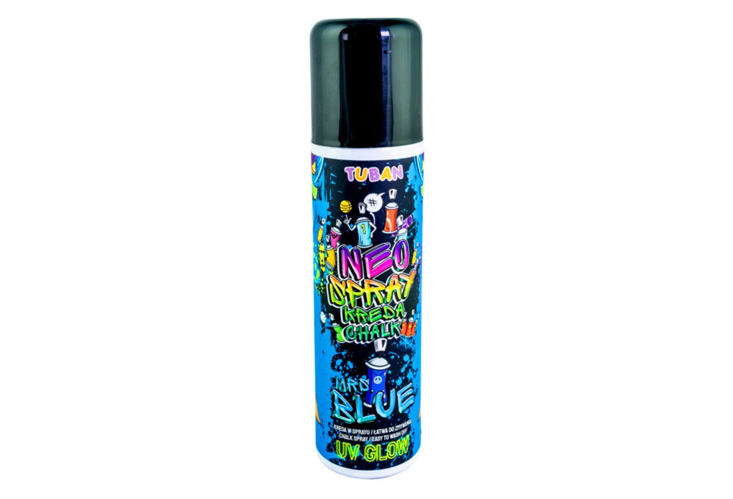 018566 TUBAN NEO CHALK SPRAY BLUE 150 ML 16 IN DISPLAY