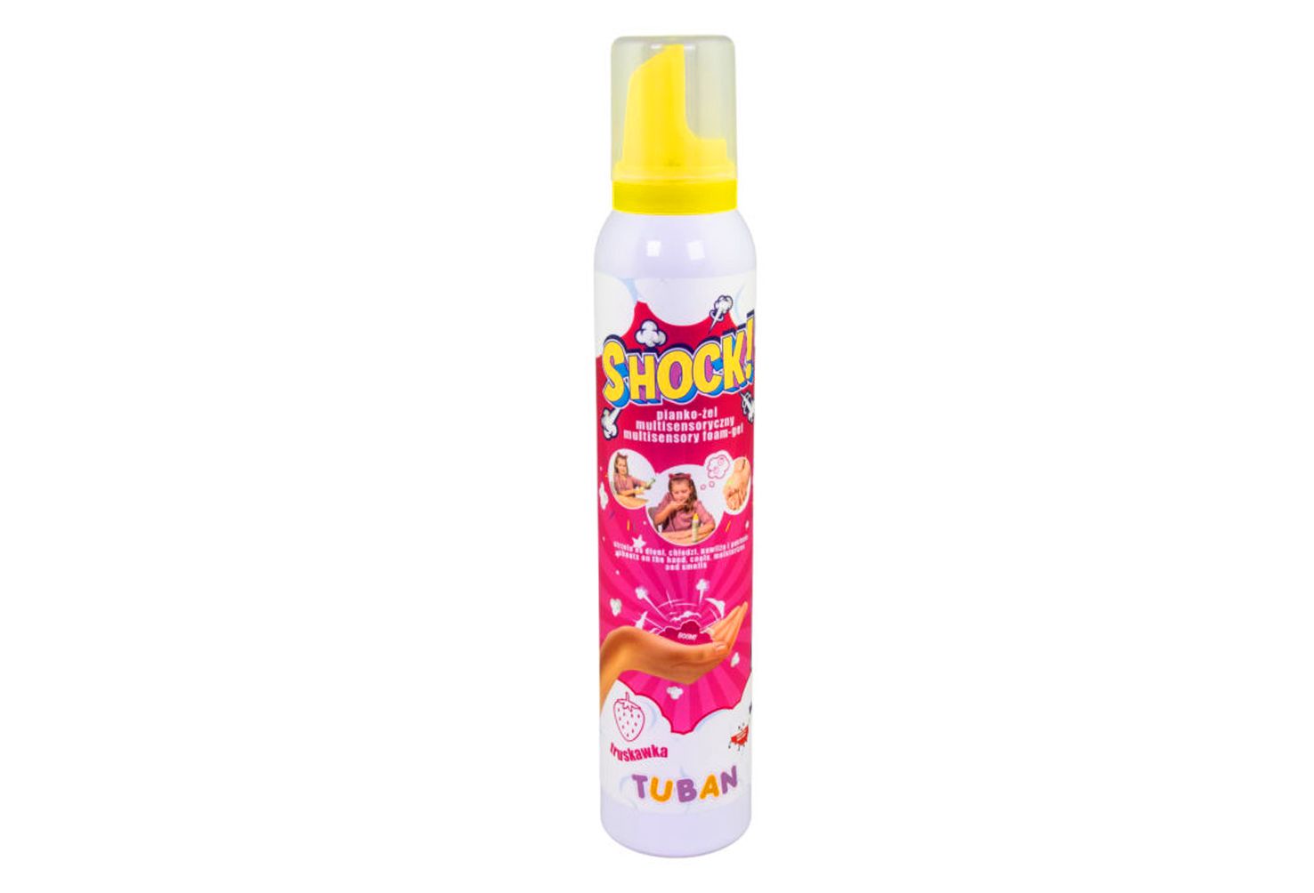 018573 TUBAN SHOCK! FOAM-GEL STRAWBERRY 200 ML 15 IN DISPLAY