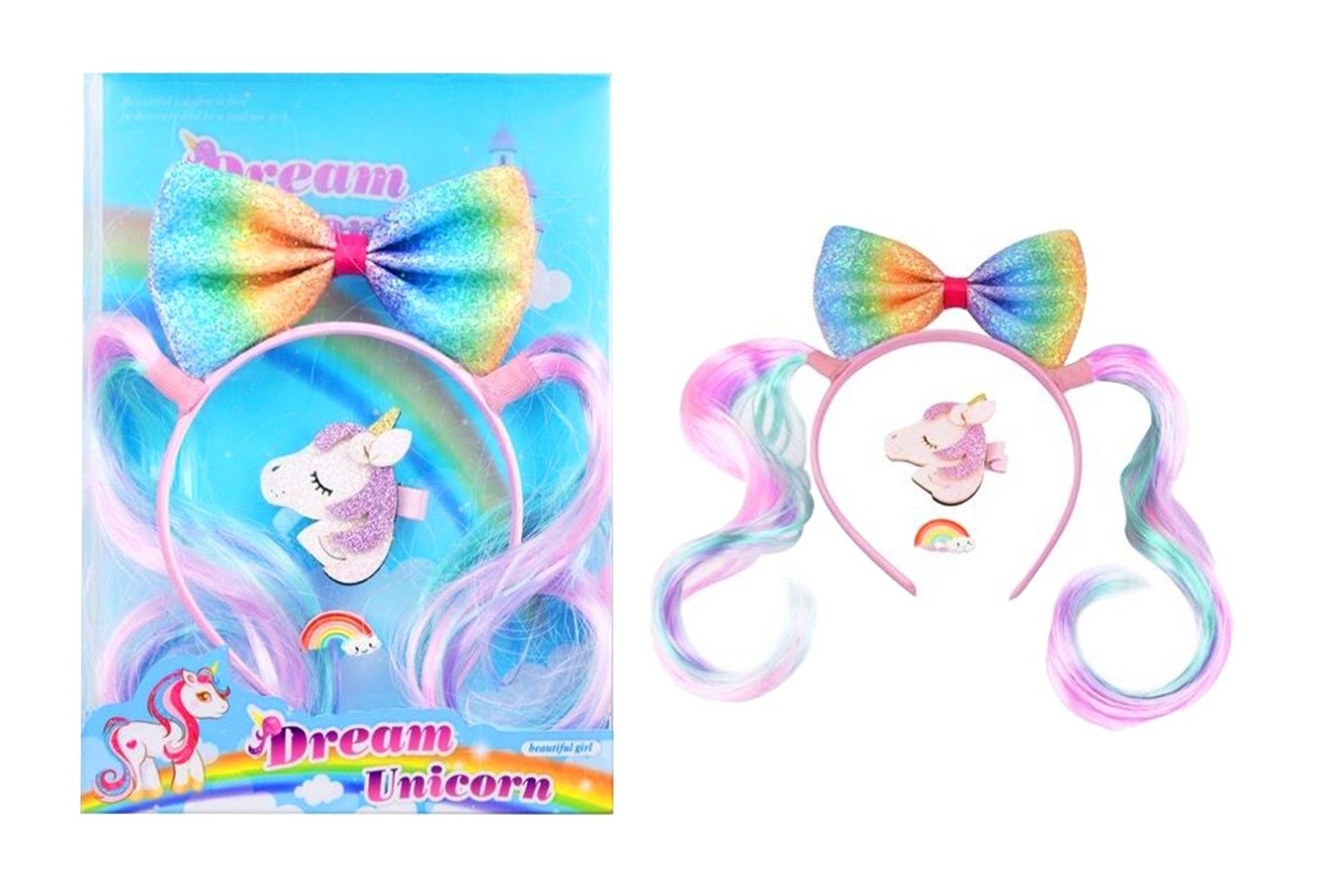 018945 RIBBON WIG HEADBAND W/ACCESSORIES IN PVC BOX