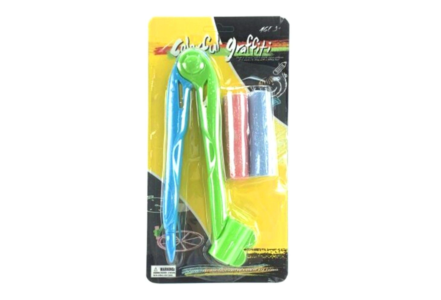 016558 COLOURFUL GRAFFTI CHALK SET 3 PCE