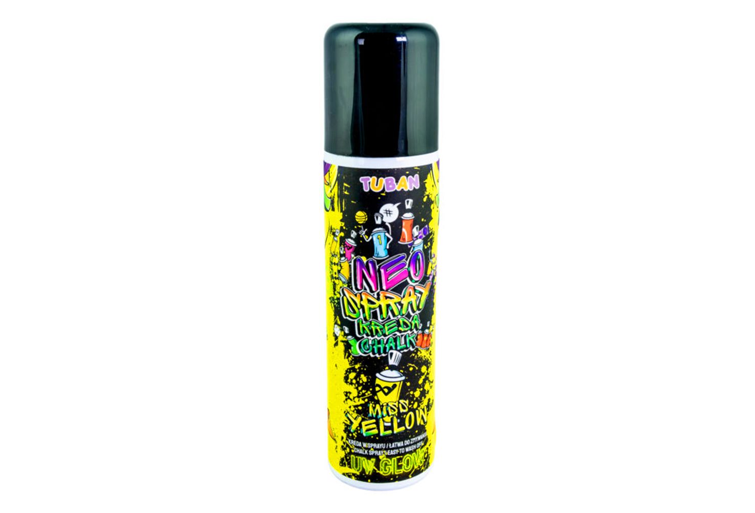 018568 TUBAN NEO CHALK SPRAY YELLOW 150 ML 16 IN DISPLAY