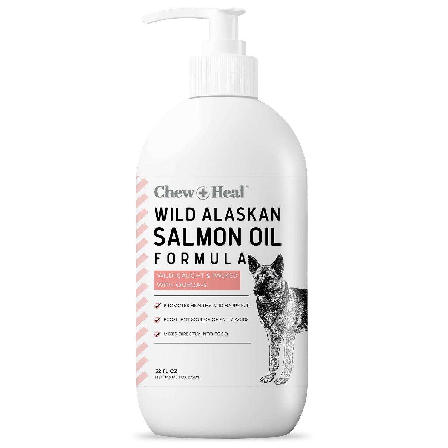 Chew + Heal Wild Alaskan Salmon Oil Formula: 32 Ounce