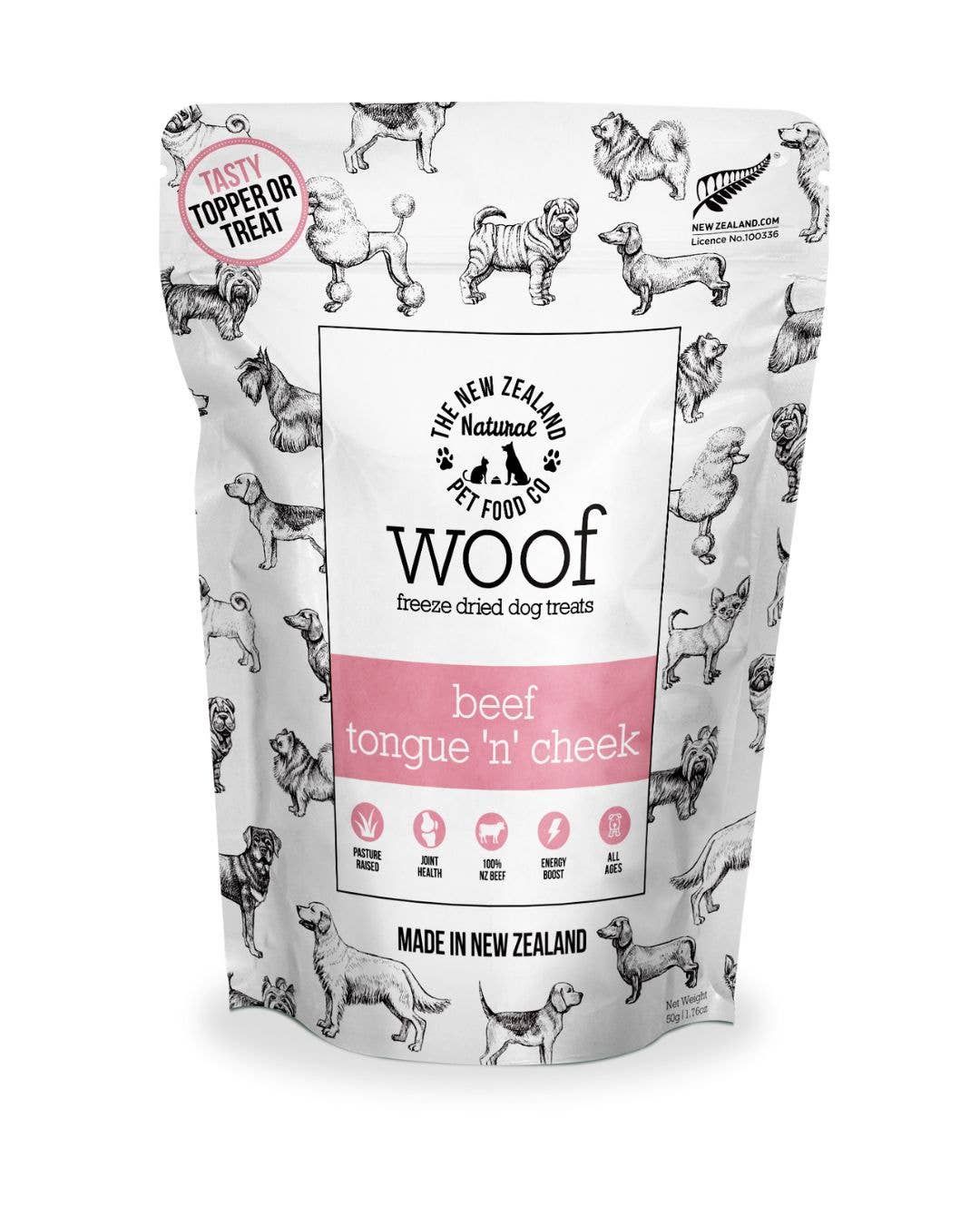 Woof Beef Tongue 'n' Cheek Treat 1.76oz