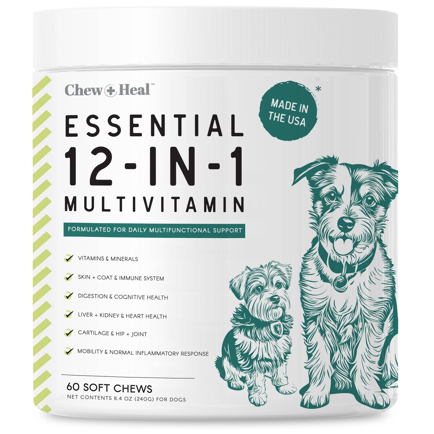 Essential 12-in-1 Multivitamin Soft Chews for Dogs: Small