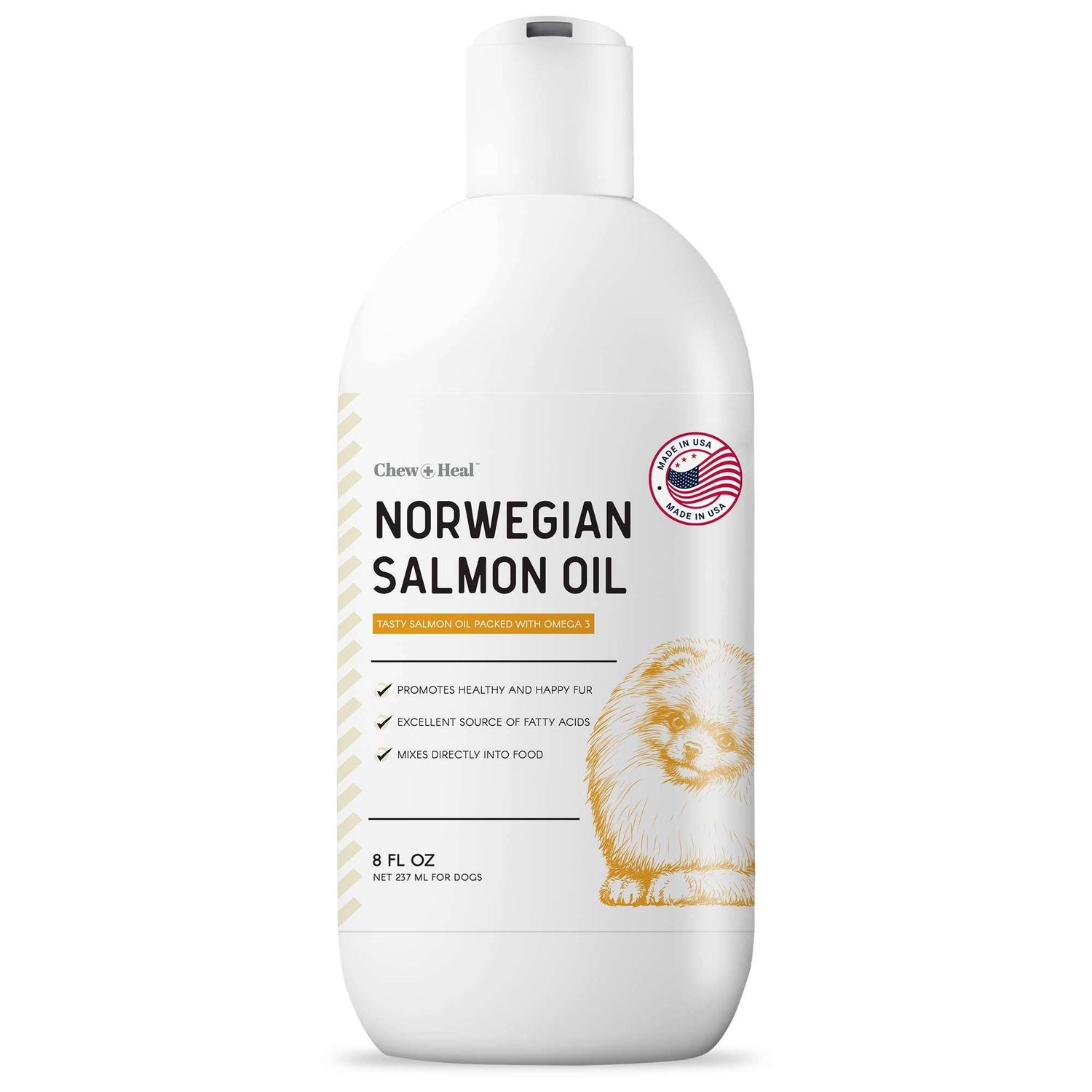Norwegian Salmon Oil Skin &amp; Coat Supplement for Dogs &amp; Cats: 8oz