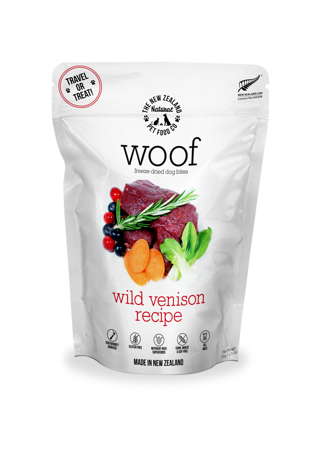 Woof Wild Venison Freeze Dried Dog Food 1.76oz| 9.9oz |2.2lb: 1.76oz