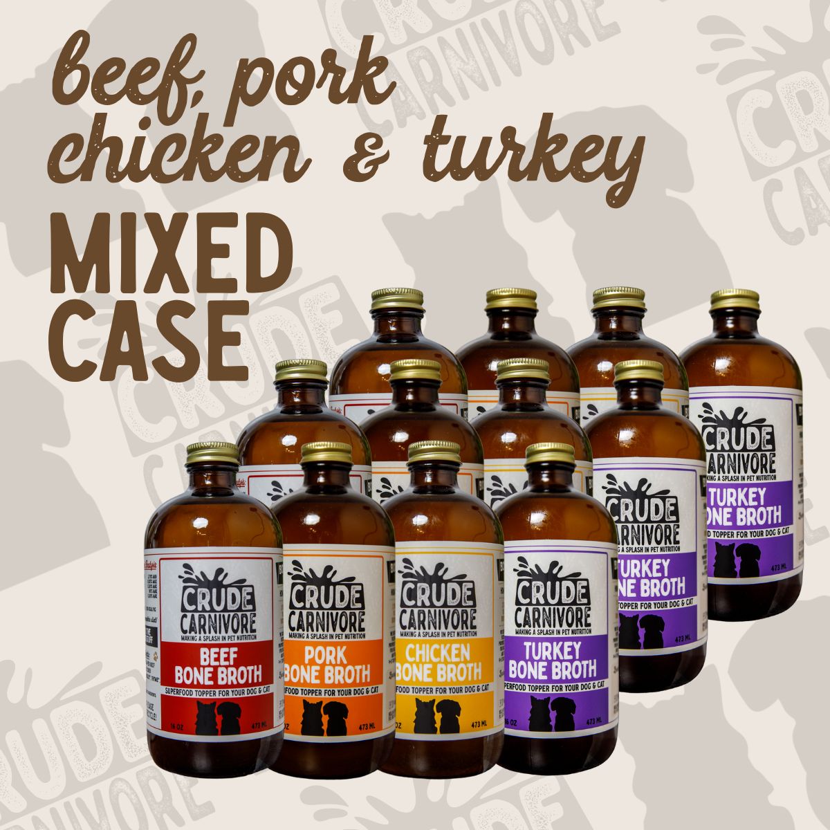 12 Pack - Beef/Pork/Chicken/Turkey Mixed Case