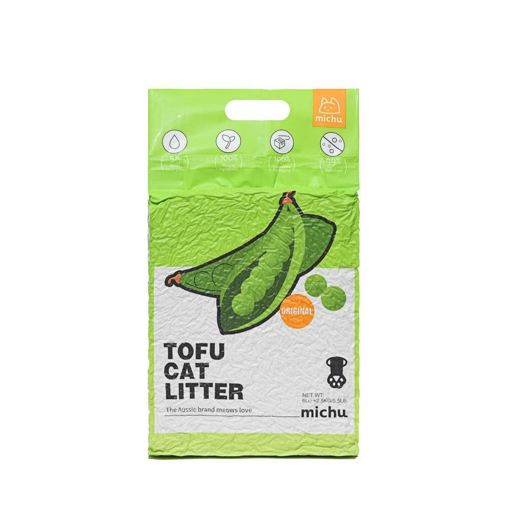 Michu Natural Clumping Tofu Cat Litter 2.5kg/6L: Original