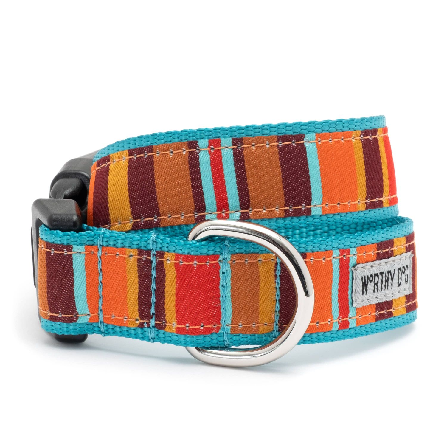 Fall Fiesta Stripe Dog Collar: Multicolored / Small