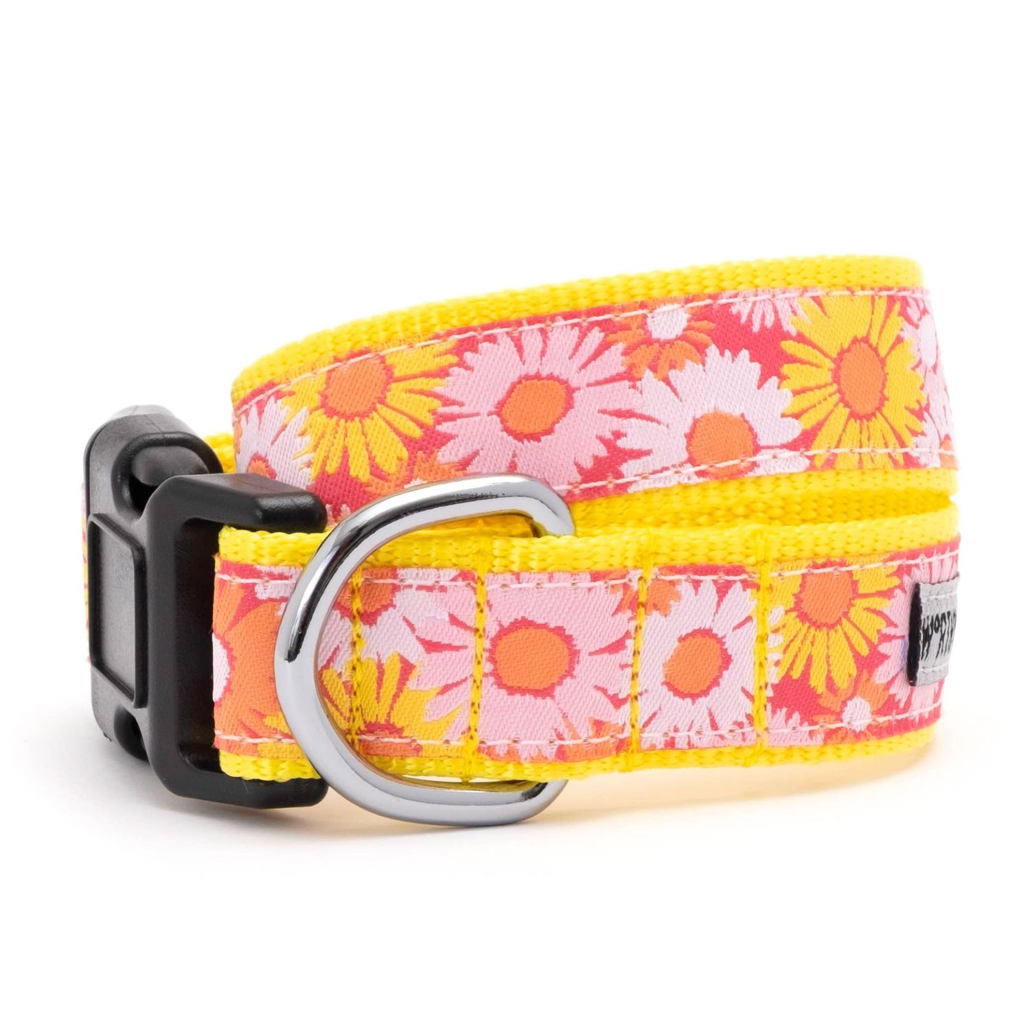 Preppy Floral Dog Collar: Pink / Large