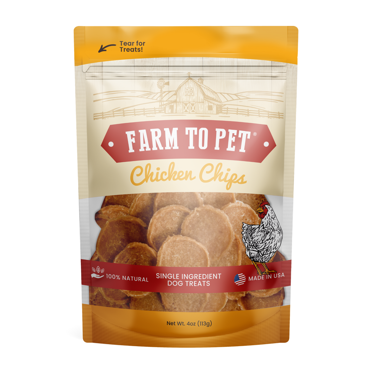Chicken Chips Dog Treats: 4oz