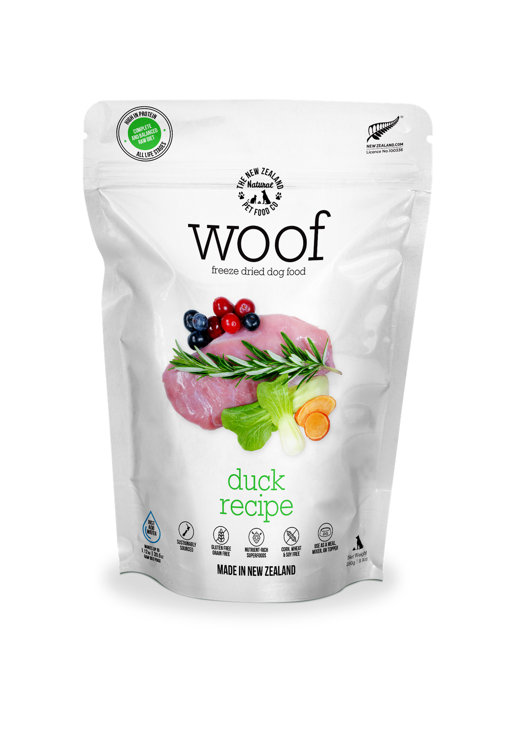 Woof Duck Freeze Dried Dog Food 1.76oz | 9.9oz | 35oz: 9.9oz