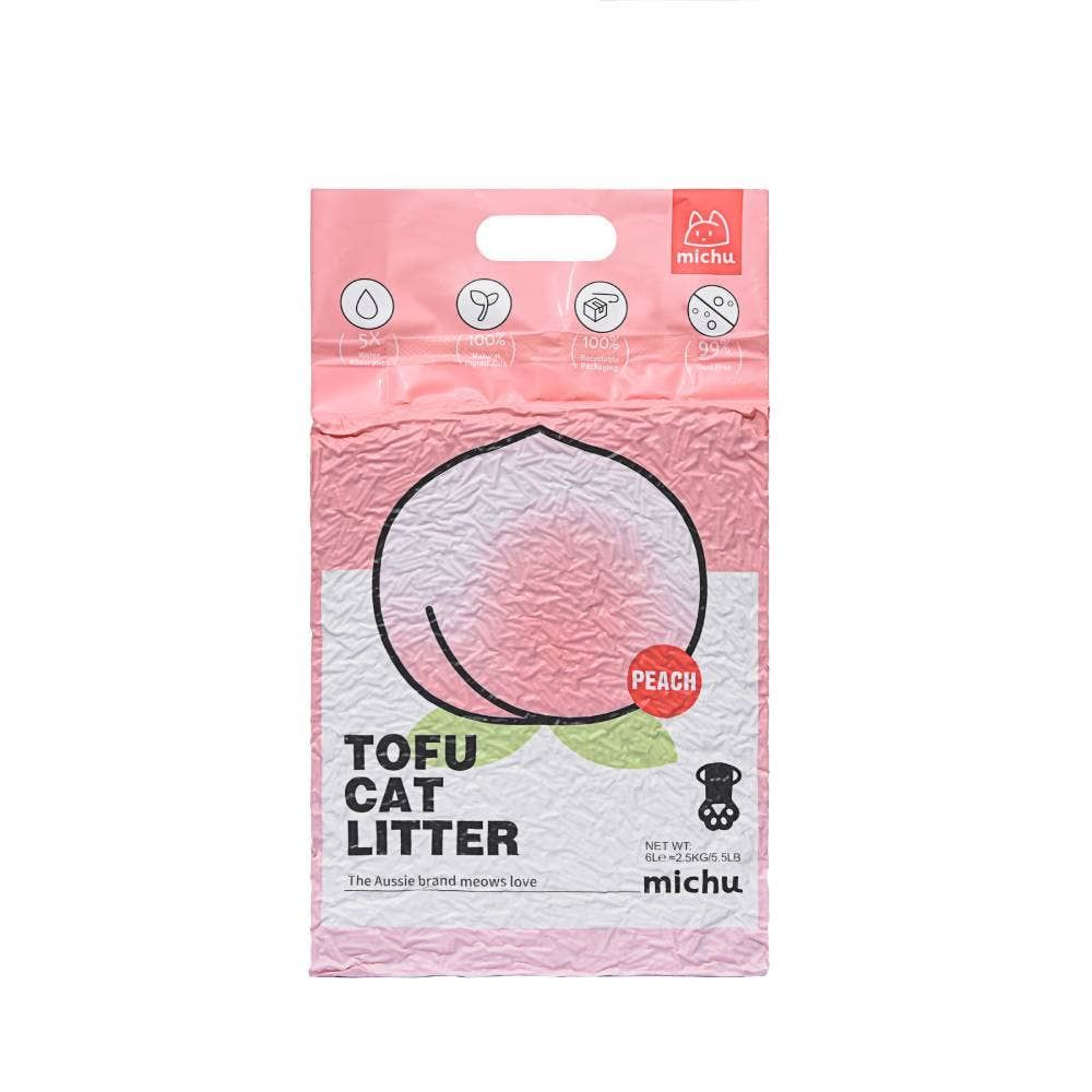Michu Natural Clumping Tofu Cat Litter 2.5kg/6L: Peach