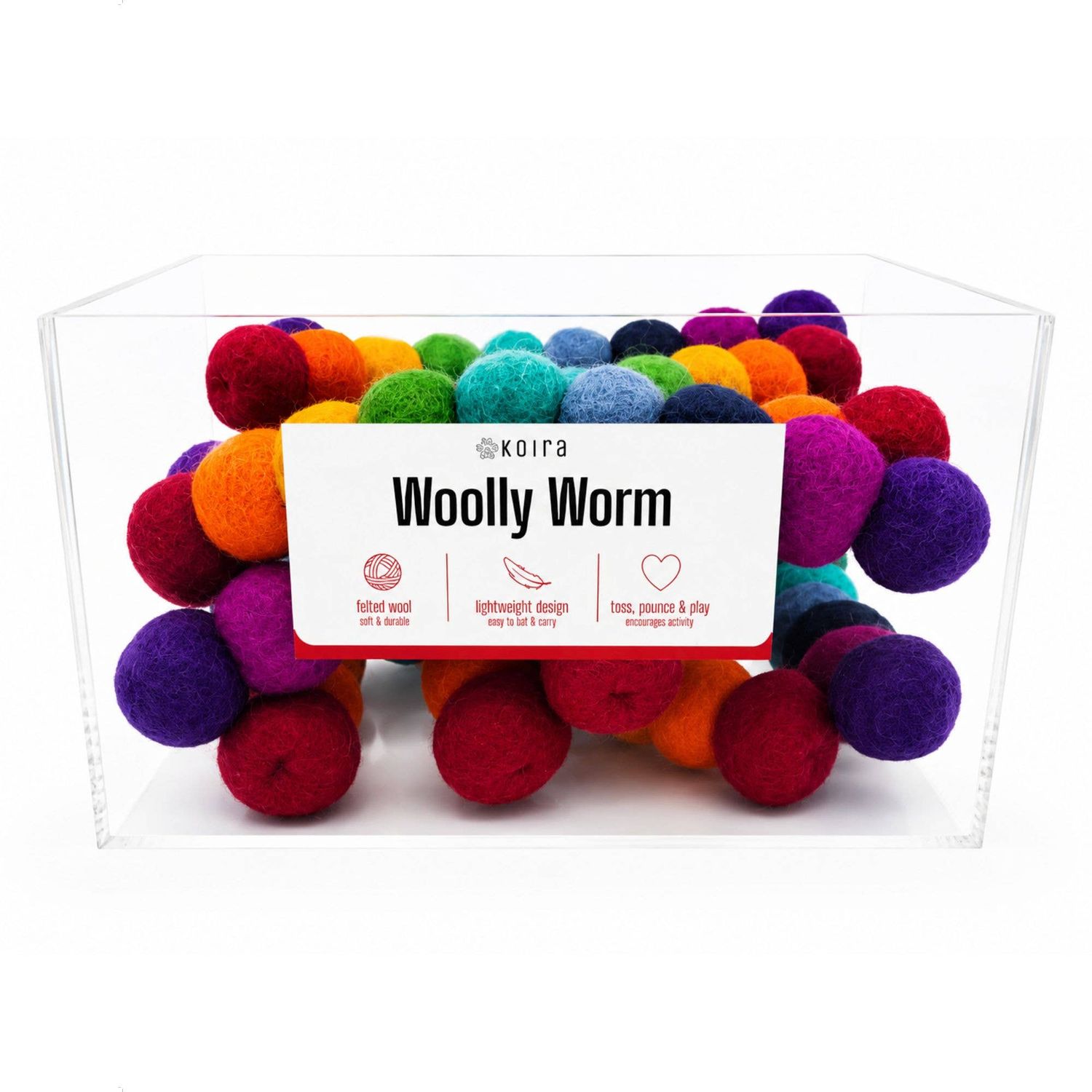 Koira Woolly Worm Felt Wool Cat Toy Display Bin: Woolly Worm Display Bin