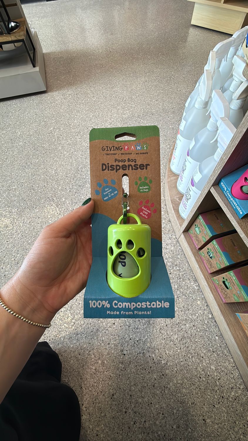Green poop bag 