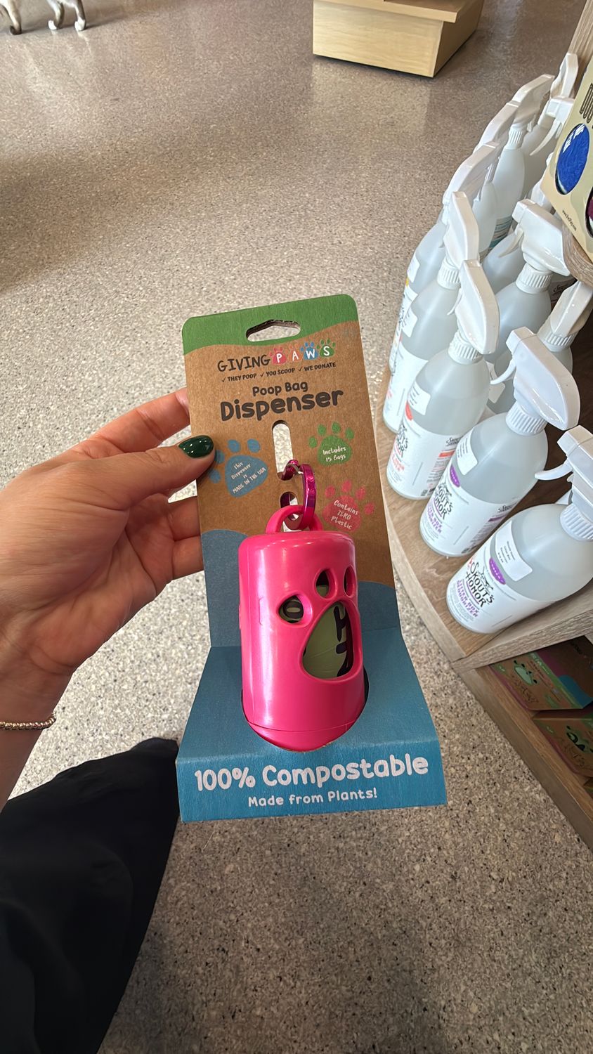 Pink poop bag 