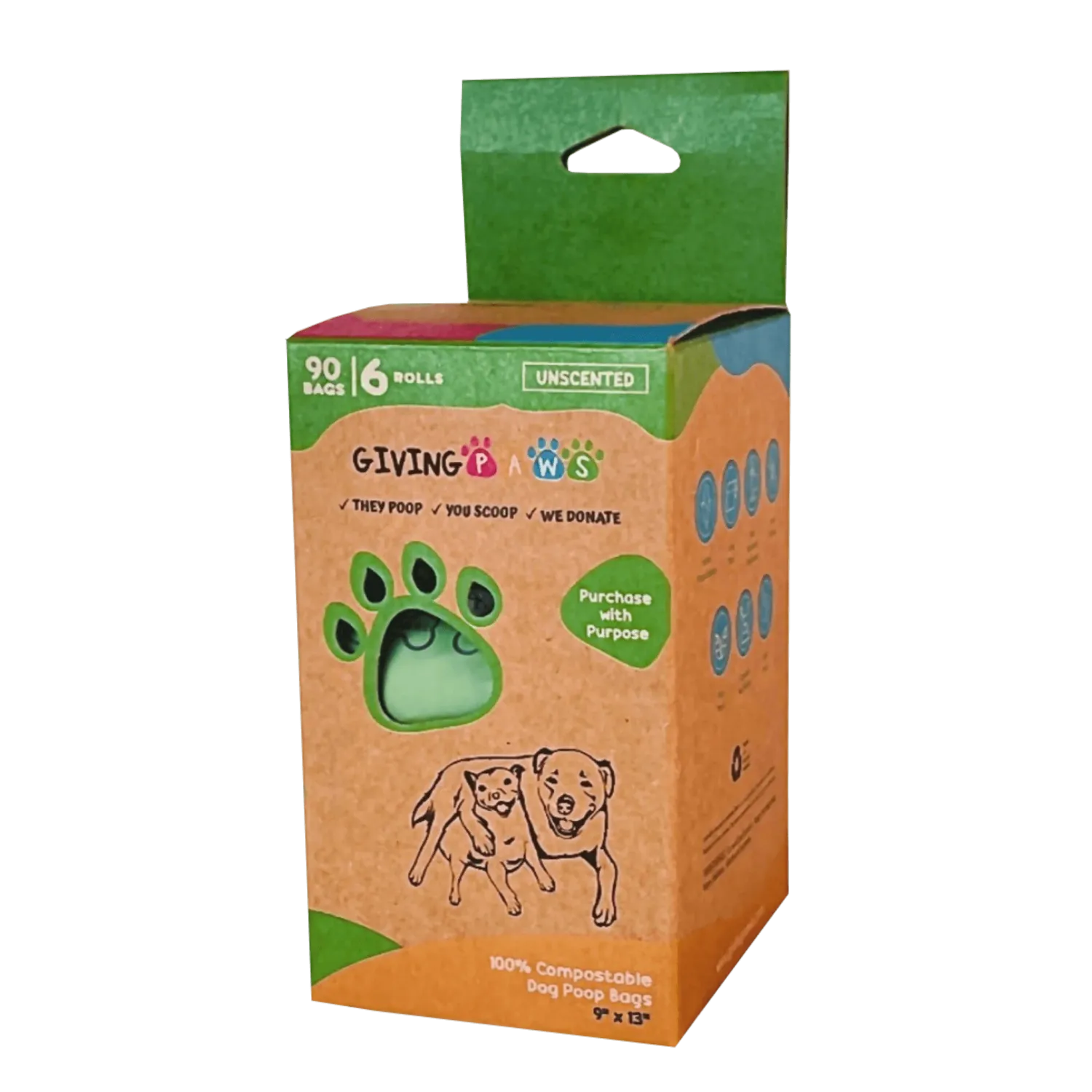 Green compostable poop bags