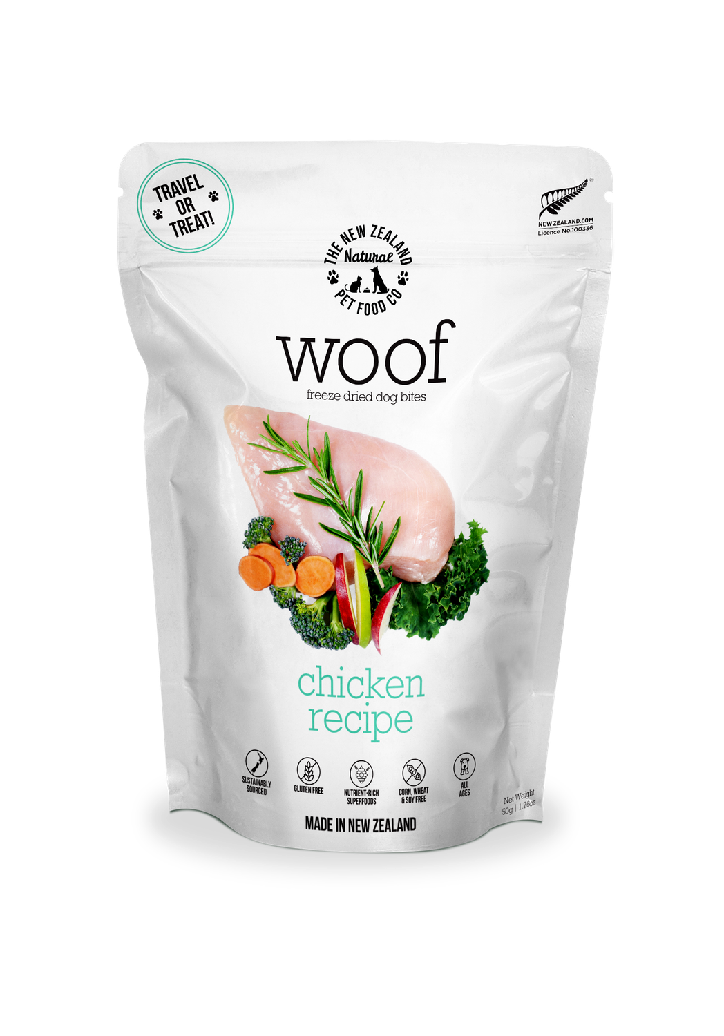 Woof Chicken Freeze Dried Dog Food 1.76oz | 9.9oz | 2.2lb: 1.76 oz