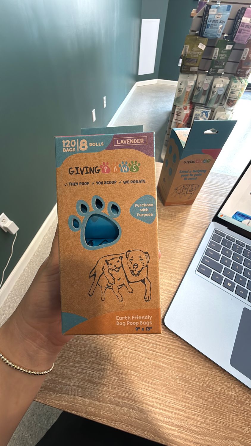 Blue lavender scented poop bags 