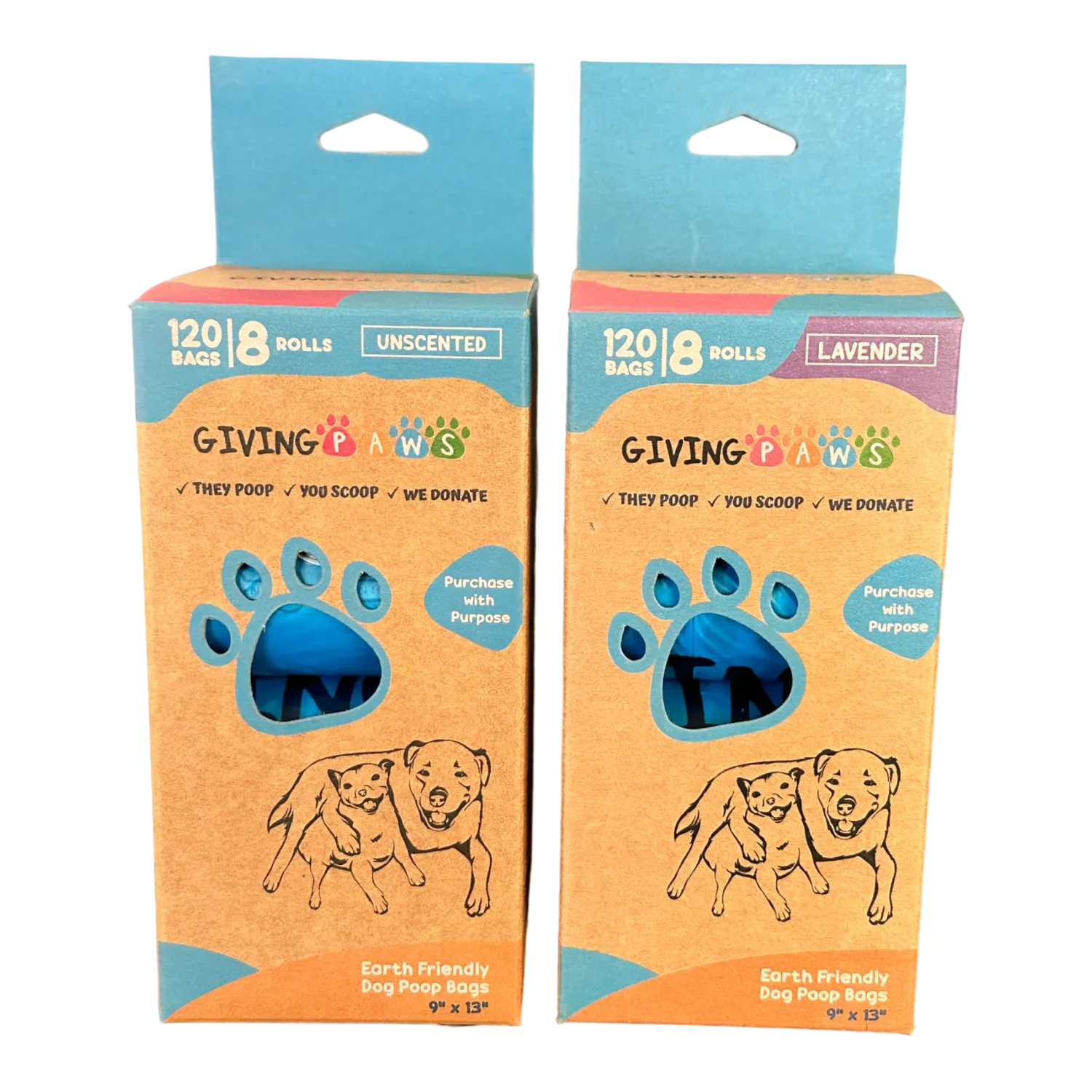 Blue lavender scented poop bags