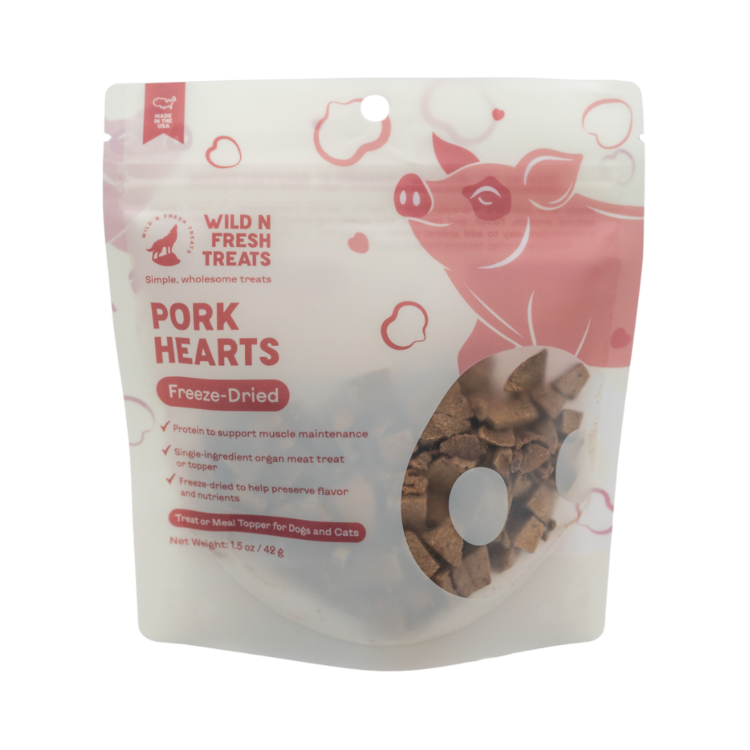 Freeze-Dried Pork Hearts: 1.5 oz