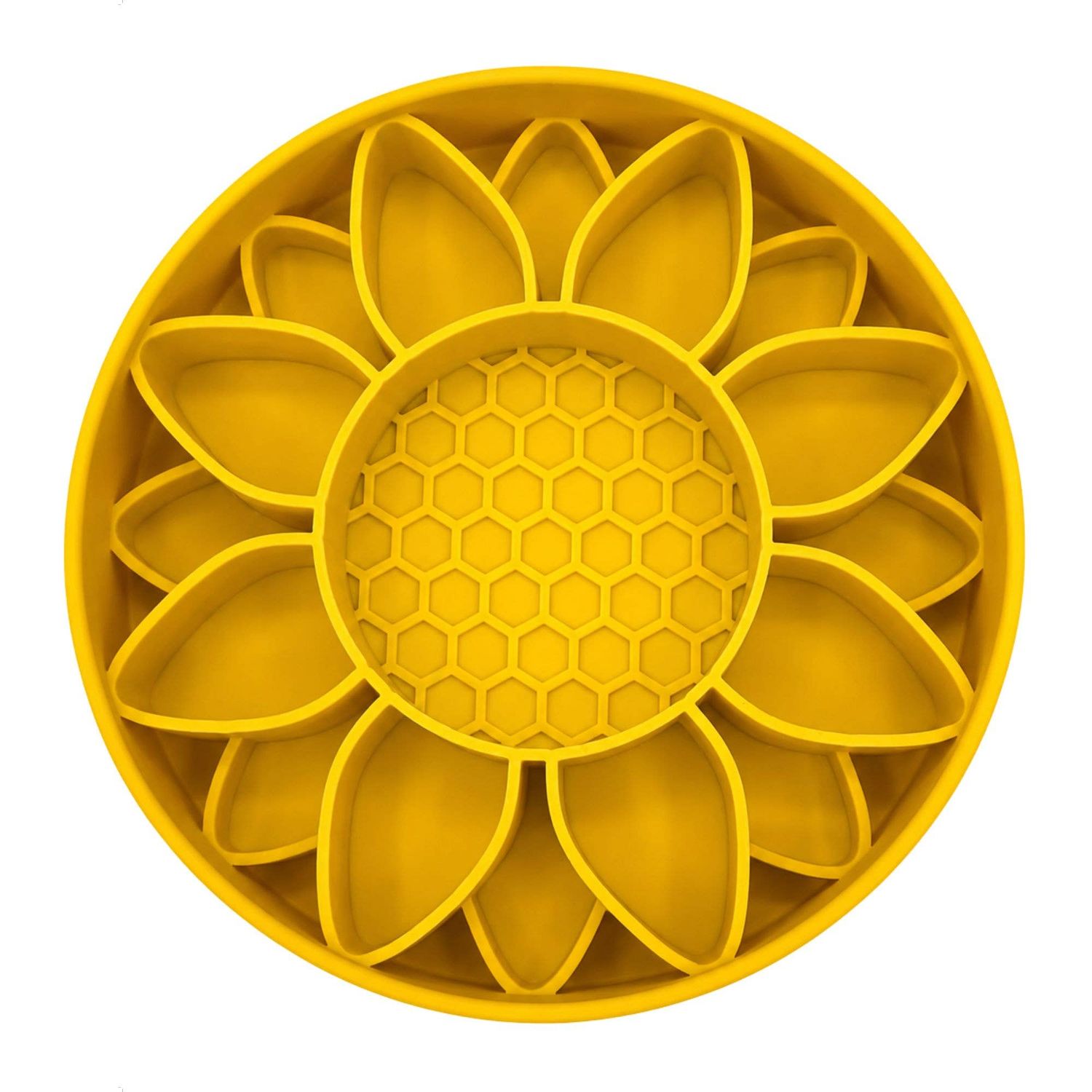 NEW! Koira Sunflower Slow Feeder with Lick Pad - Yellow: Yellow