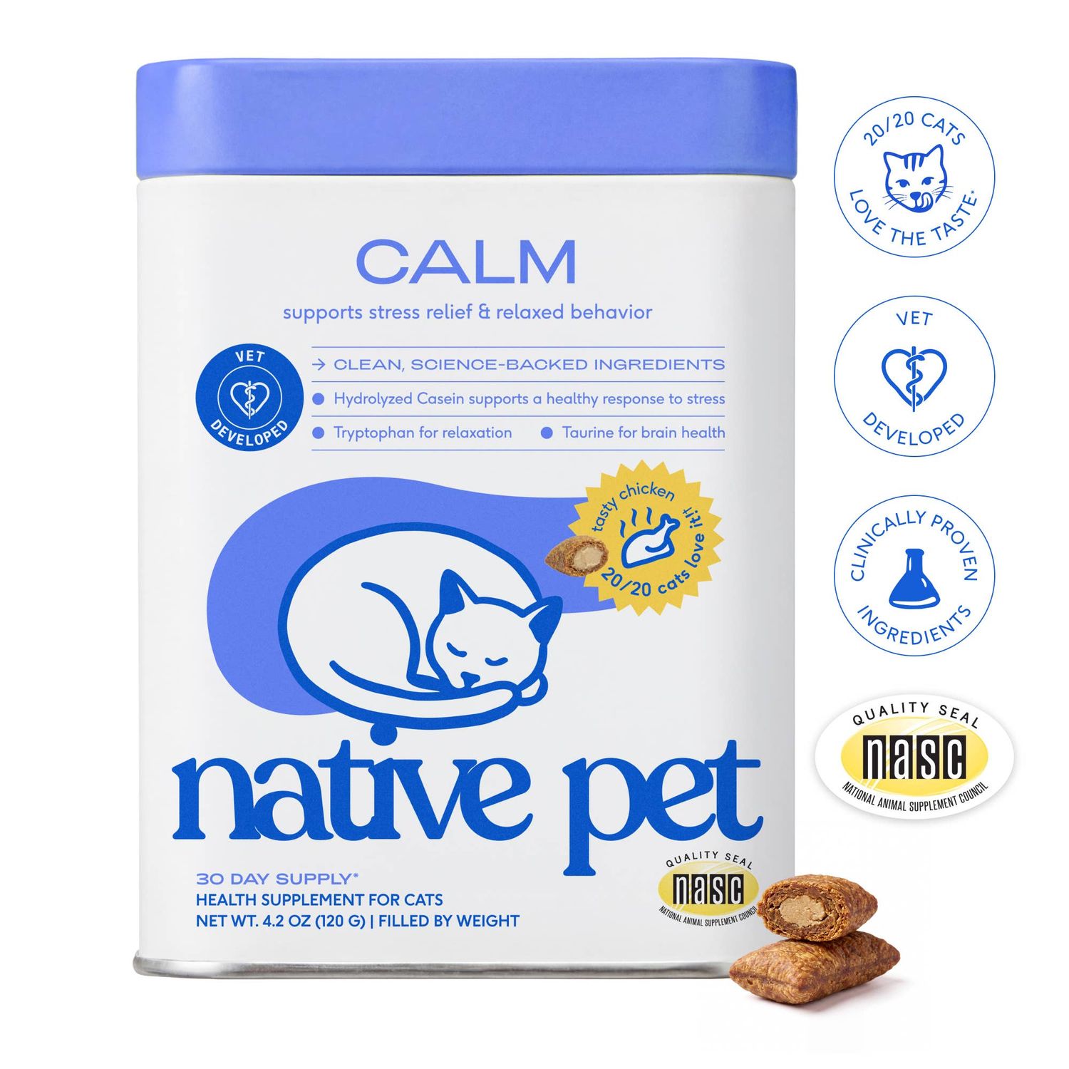 Calm Pillow Chews Anxiety &amp; Stress Supplement for Cats