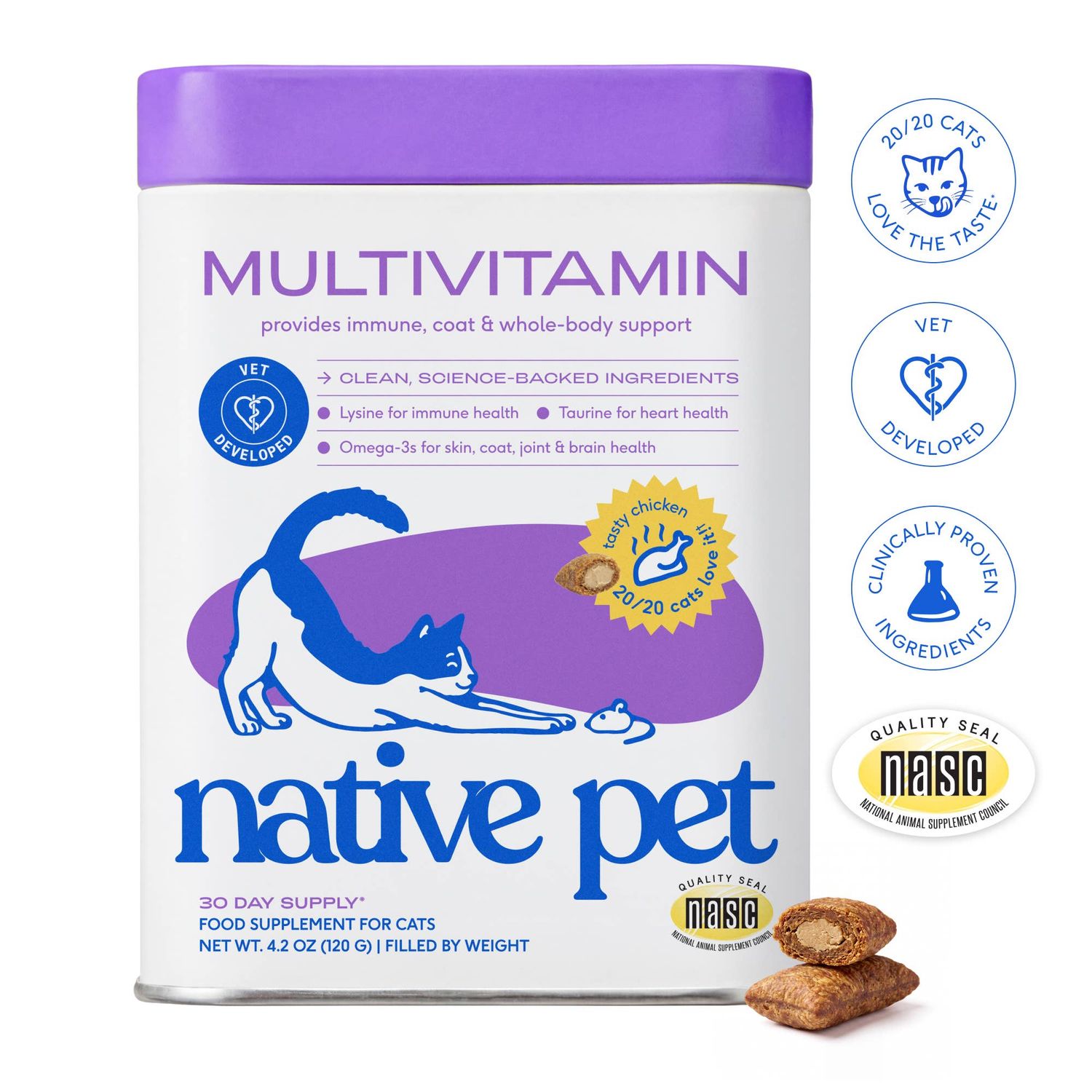 Multivitamin Pillow Chews Complete Wellness Support for Cats