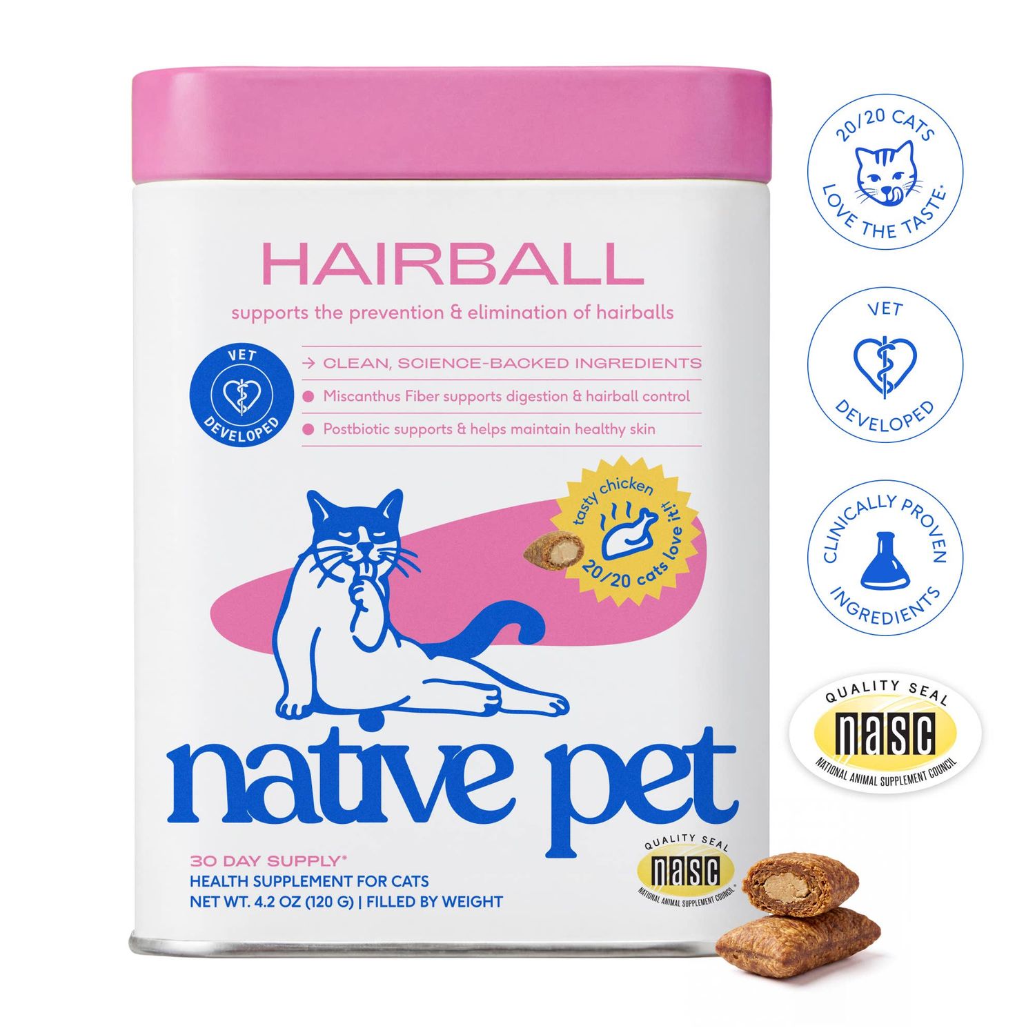 Hairball Pillow Chews for Cats, Hairball &amp; Digestive Support