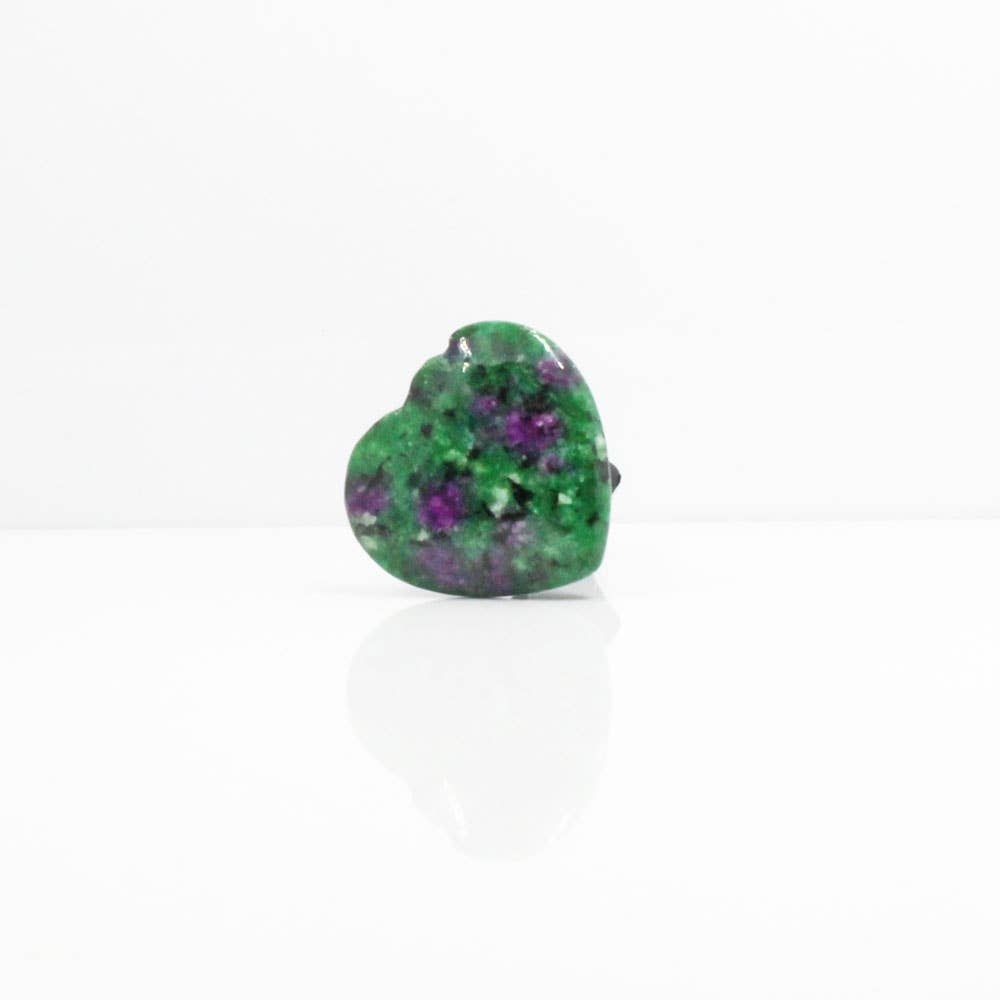 Ruby In Zoisite Heart Gemstone Car Vent Clip 3/4"