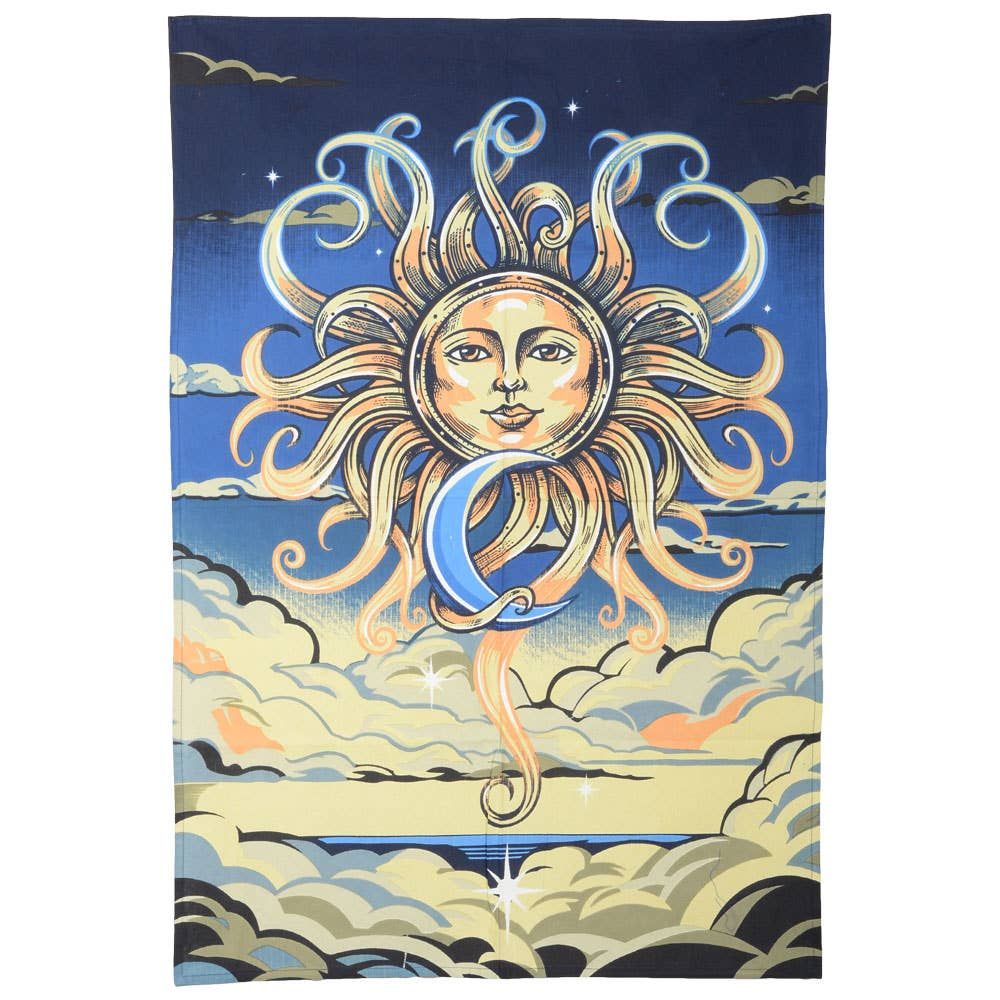 3D Sun And Moon Tapestry