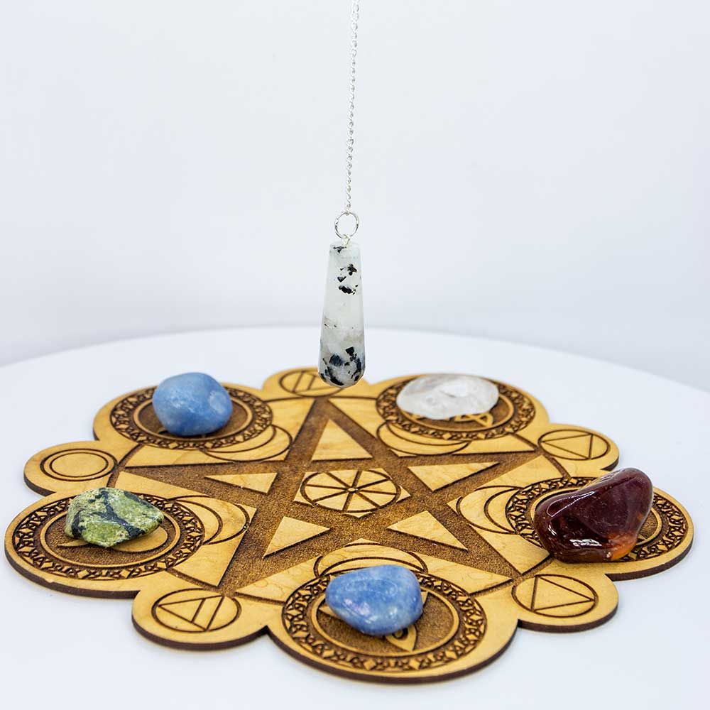 Gemstone Pendulum Faceted Tear Drop - Rainbow Moonstone, Stone Type: moonstone rainbow moonstone