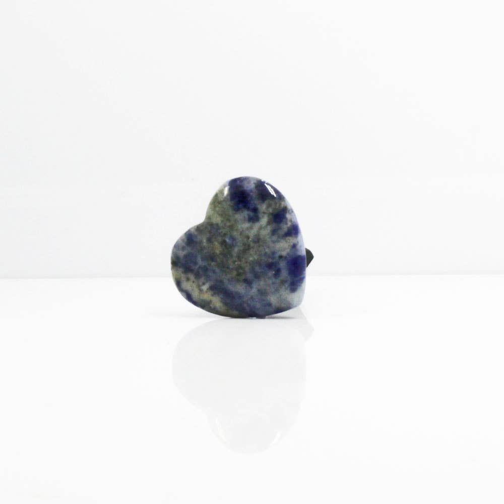 Sodalite Heart Gemstone Car Vent Clip 3/4"