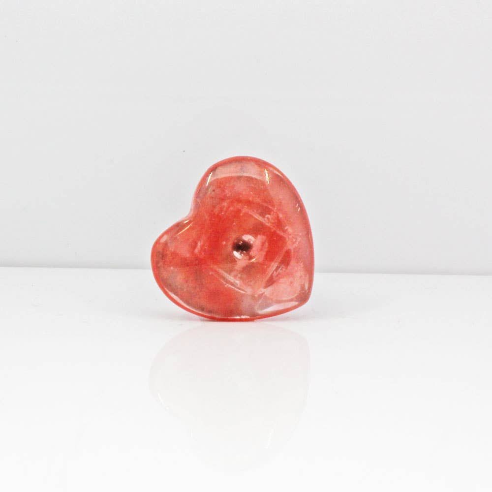 Cherry Quartz Heart Gemstone Car Vent Clip 3/4"
