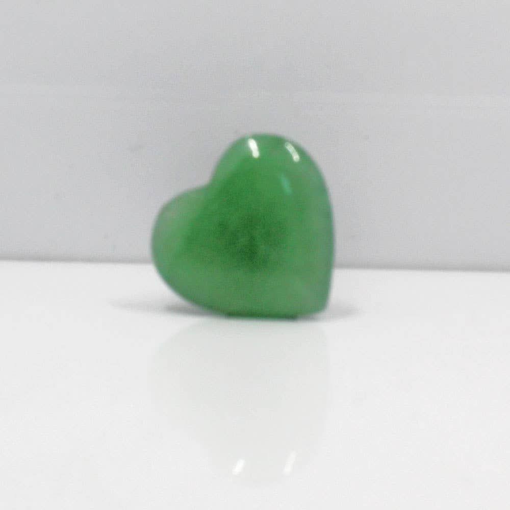 Green Aventurine Gemstone Heart Car Vent Clip 3/4"