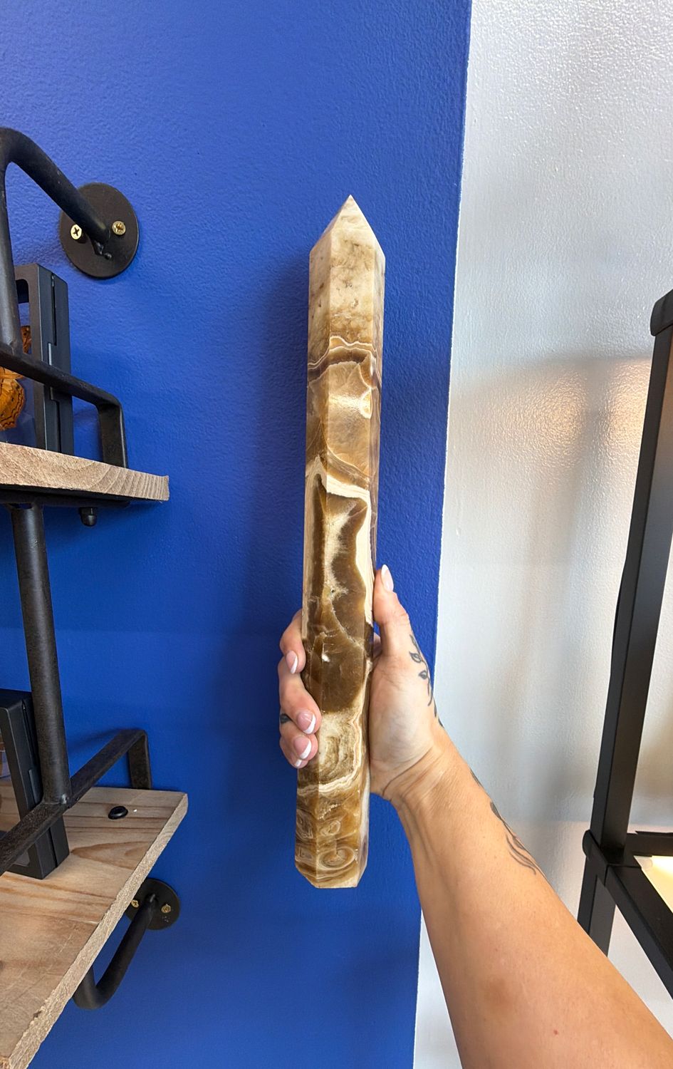 Honey Calcite Statement Tower