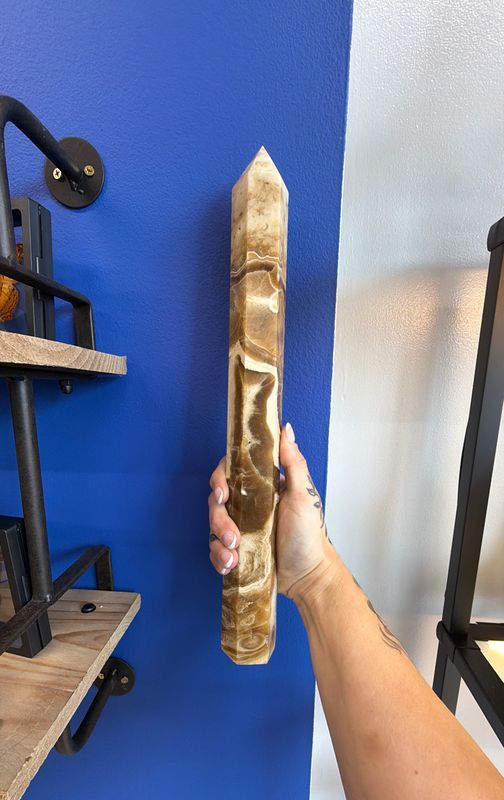Honey Calcite Statement Tower