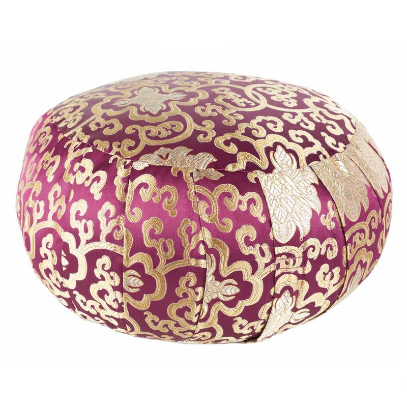 Gold And Burgundy Meditation Pillow